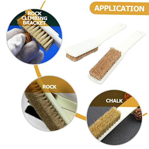 Veemoon 2pcs Bouldering Brush Sturdy Boar Hair Bristles Handle for Outdoor Climbing Rock Cleaning Sports Cleaning Brush for Bouldering Chalk Removal