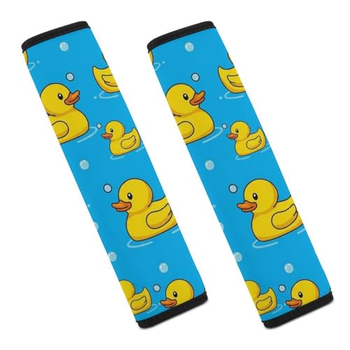 2PCS Rubber Cute Ducks Bubbles Car Seat Belt Pad Universal Fit Seat Belt Covers Cushion for Kids, Car Seats Pushchair Strollers High Chair Pushchair, Easy Install (No Tool) - color: Pattern 93
