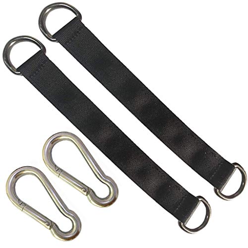 Tree Swing Straps, 2 PCS 25cm / 9.8inches Heavy Duty Hanging Straps Holds 440 lbs with Carabiner Perfect for Hammock, Plank - color: 25cm straps with Carabiner
