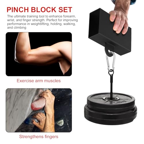 Block Strength Set, Workout Climbing Power Grip, Hand Grip Tool For Cable Machine, Forearm Finger Exerciser With Loading Pin, Strengthener Equipment Climbing Training - color: Square 8x4cm