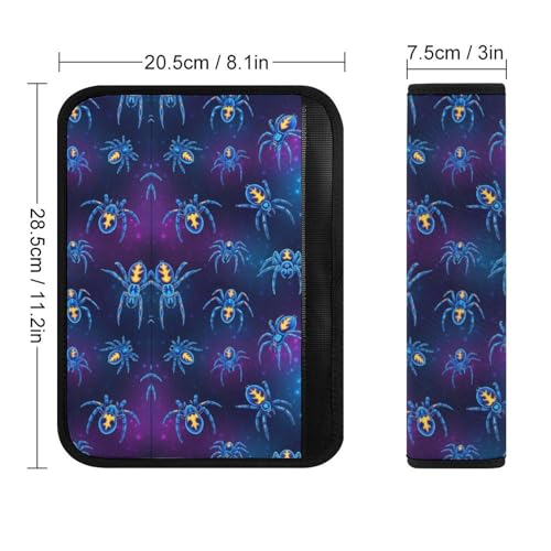 Universal Soft and Comfortable Seat Belt Shoulder Pad for Adult Use, Most Cars, 1 Pair Fantasy Spider Purple Blue Harness Pads Strap Anti-Slip Pad - color: Pattern 439