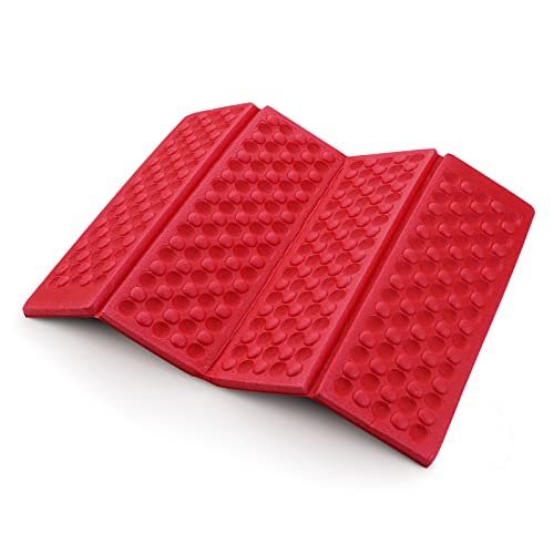 AceCamp 3940 Portable Lightweight Mini Waterproof Folding Mat, Foam Sitting Pad for Outdoor Activities, Foldable Kneeling and Seat Cushion for Comfort, Red - style: 1-pack