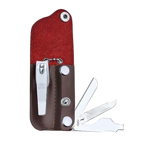 GRFIT Nail Clippers Set Nail Clipper Set with PU Leather Case, Portable Nail Cutter Travel Kit, Multifunctional Manicure Kit with Bottle Opener, Nail File and Knife Manicure Set (Color : B) - color: B