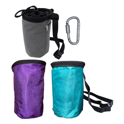 Rock Climbing Chalk Bag Talcum Powder Weightlifting Pouches Adjustable Drawstring Nonslip Storage Pouches Adjustable Drawstring Bag - color: Blue