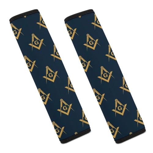 Universal Soft and Comfortable Masonic Free Freemasonry Flags Seat Belt Shoulder Pad for Girls and Boys, Most Cars, 2 Pack Seat Belt Covers Cushion Shock Absorption - color: Pattern 54
