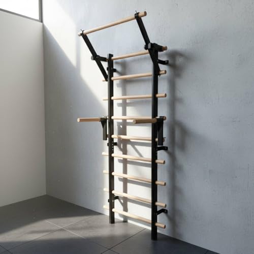 Home Gym Equipment Exercise Ladder Stall Bar Pull-Up Vertical Frame Wood With Secure Stable Construction Suitable for Climbing Lifting Mobility Fitness