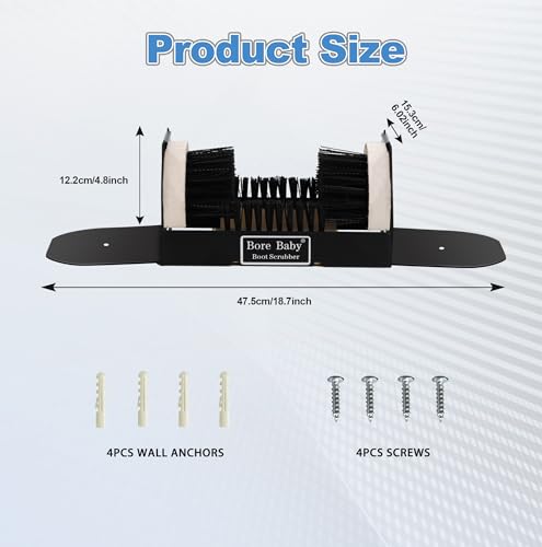 Boot Scrubber with 2 Footboards, No Mounting Required | Outdoor Heavy-duty boot scraper remove mud, dirt & debris. for Entryway work boots, garden & garage. - color: Boot Scraper With Footboard