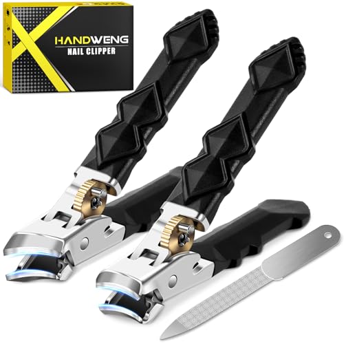 Toenail Clippers for Thick Toenails, Slanted Nail Clippers for Men, Heavy Duty Ingrown Toenail Clippers Nail Cutters, Ultra Sharp Wide Jaw Opening Nail Clippers with Long Handle - style: Large Opening Nail Clipper Set