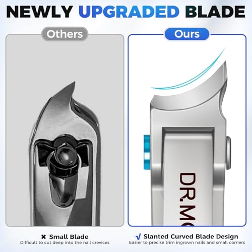 Toenail Clippers for Thick Toenails for Seniors | Heavy Duty Nail Clippers for Men Thick Ingrown Nails with Wide Jaw, Slanted Curved Large Fingernail Ingrown Toenail Clippers - size: Large