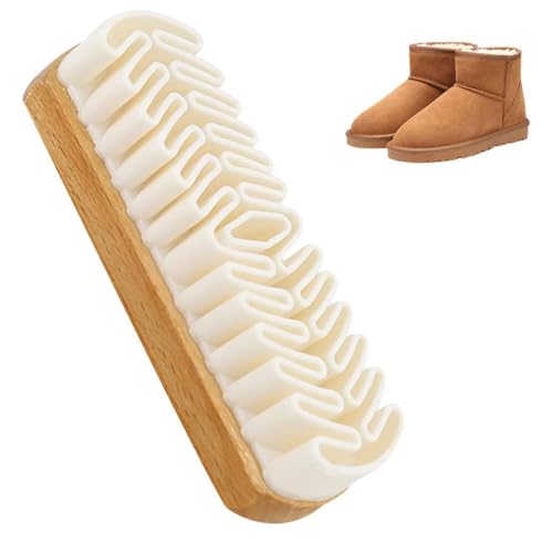 Suede Brush for Shoes, 2026 Suede and Nubuck Cleaner Kit, Soft Rubber Cleaning Brush with Wooden Handle, Suede Shoe Cleaner for Boots, Bags, Jackets, Couch & Sneakers (1)