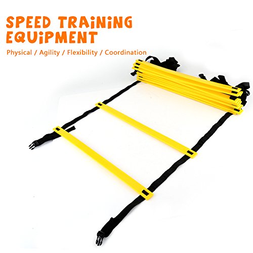 Alomejor Agility Speed Training Ladder Durable Adjustable Rungs Improves Technique for Football Soccer Athletes PP Material