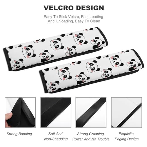 2 Pack Pandas Animal Car Seat Belt Pad Breathable Shoulder Harness Cover for Adult Use, Stroller Pushchair High Chair, Pressure Relief - color: Pattern 913