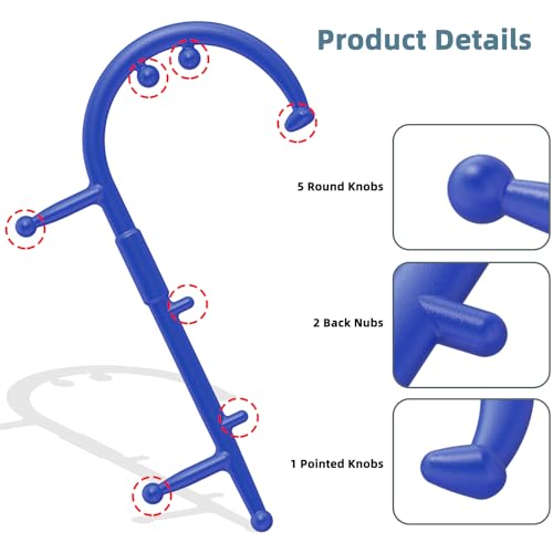 KEINE MARKE Massage Trigger Point Cane Body Deep Tissue Handheld Back, Neck, Shoulder, Leg and Feet Massager Rod, Muscle Release Tool Self Massage Hook Cane for Women & Men (Upgraded Blue) - color: 03-blue