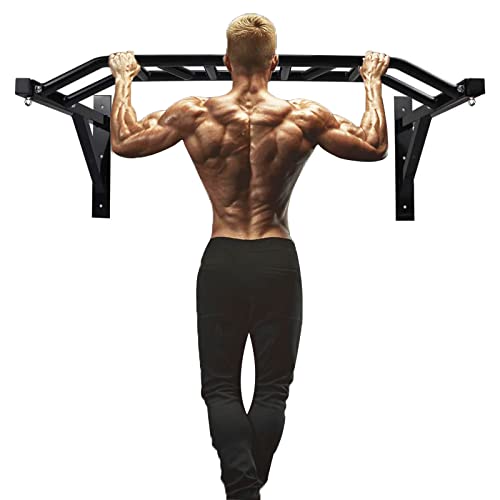 Wall Mount Pull Up Bar Wall Mounted Body Press Pull Up Bar Gym Chin-Up for Upper Body Workout…