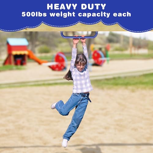 Dolibest 6 Pack 17 Inch Playground Handles, Metal Monkey Bars Indoor & Outdoor, Heavy Duty Ceiling Grab Bars & Wider Base for Climbing Frames, Treehouses, Swing Sets, Wall Ladders & Bunk Beds –Blue - color: ‎blue 2- 17 Inch-6pcs