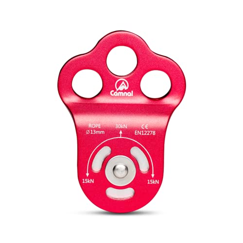 Climbing Pulley 3 Hole Climbing Pulley Stable Traction Climbing Pulley Device Zipline System Pulley, Suit for Tree Work, Rope Climbing and More, Red - color: 3-hole-red