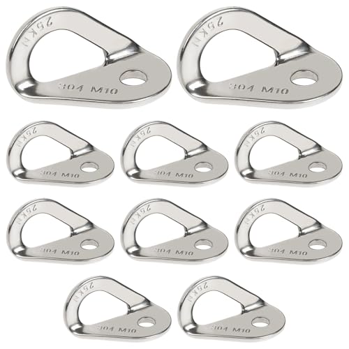 10 Pack Climbing Bolt Hanger 304 Stainless Steel for Rock Climbing, Caving, Mountaineering, 25 kN Strength, Anchor Hardware for Indoor and Outdoor Walls