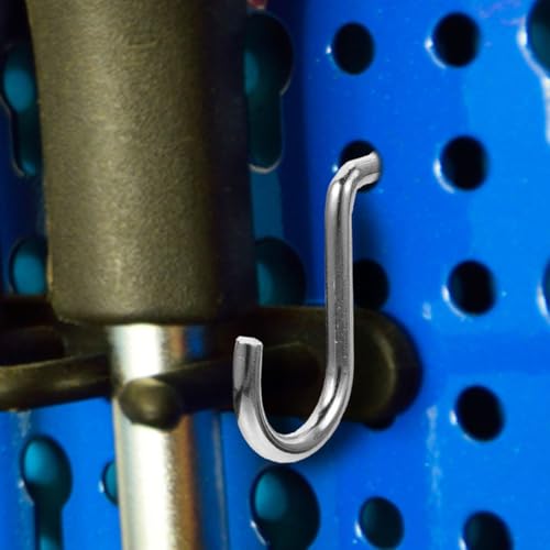 24pcs Heavy Duty Pegboard J Hooks Metal Hanging Board Hooks for Garage Workshop Tool Storage and Industrial Pegboard Accessories