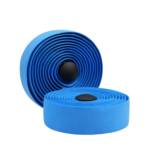 BD13 Bike Handlebar Tape, EVA Road Bike Bar Tape with Shock Absorbing Cushioning, Anti-Slip Bicycle Handlebar Wrap, Heavy-Duty Acrylic Double Sided Tape, (Blue) - color: blue