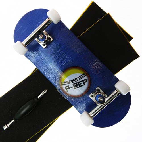 P-REP V2 Pro Performance Complete Wooden Fingerboard kit with Urethane Wheels and Bushings 32mm - Blue - color: Blue