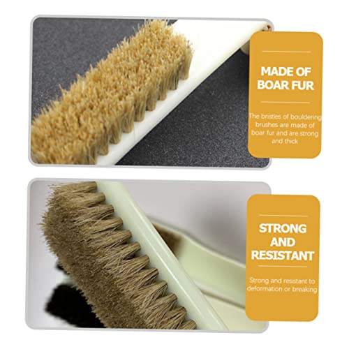 KICHOUSE 2pcs Boar Hair Bouldering Brush Compact Cleaning Tool for Sports Climbing Handle for Chalk Removal Rocks