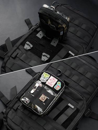 TACTICAL GEEK EDC Compact Waist Pocket Pouch, Multi-Purpose Molle EDC Pouch Gadget Organizer (E2.0-Black Camo) - color: E2.0-Black Camo