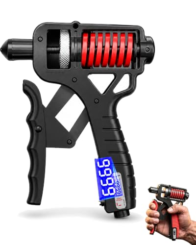 Adjustable Digital Counting Hand Grip Strengthener, 11-363 lbs | Double Spring Grip Strength Trainer, Smart Electronic Counter, 11-363 lbs Forearm Exerciser For Climbing And Fitness - color: Black