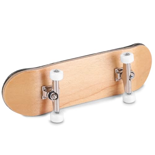 HERCHR Finger Boards, 1Pc Maple Wooden Alloy Fingerboard Finger Skateboards Creative Fingertips Daliy Playing Relaxing Movement Set with Box for Relax Play (White) - color: White