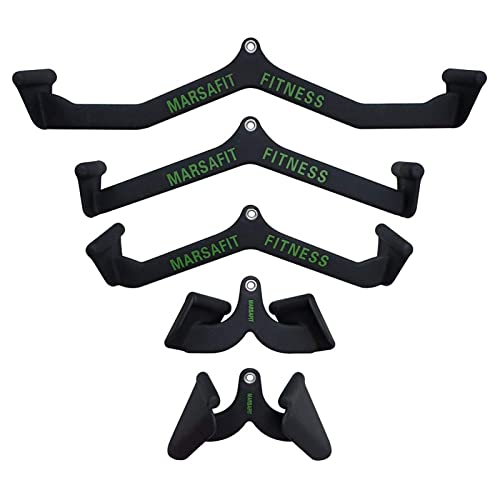 MARSAFIT Home Gym Fitness Rowing T-bar V-bar Pulley Cable Machine Attachment, Bicep Curl Tricep LAT pulldown Bar Back Strength Training Handle Grips LAT Pull Down Bar for Seat Row Workout - style: BTBAR 1909