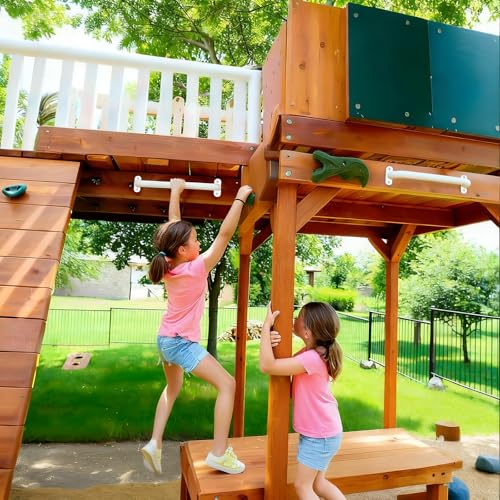 17 Inch White Indoor Monkey Bars Ladders Playground Handles 6 Pack | Heavy Duty Solid Metal, Non-Slip Matte Powder Coated, Comfy Secure Handle Bar, Outdoor Playset Climbing Frame Jungle Gym - color: White