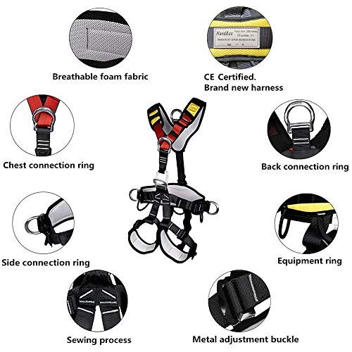Climbing Seat Belt, Large Size Safety Belt Climbing Gear for Tree Climbing, Fire Rescue, Rappelling - color: Black1