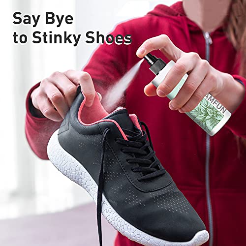 Shoe Odor Eliminator, LamFun Foot Shoe Deodorizer Spray, Natural Deodorant for Shoes, Feet, Sneakers, Work Boots, Air Freshener Spray, Freesia and Peppermint