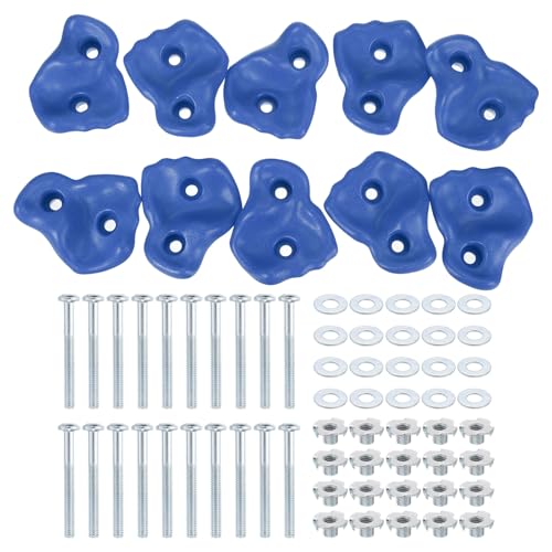 PATIKIL Rock Climbing Holds, Climbing Rock Wall Grips Play Set - color: Blue, size: A-Large