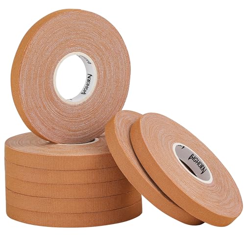 Bighorn Athletics Pro-Series Finger Tape + Tin, 0.3" x 45ft, 8 Rolls, Nude | Pro Series competition tape – 50% stronger than cotton. Residue-free, sweat-proof adhesive for Jiu Jitsu & hard training. - color: Nude