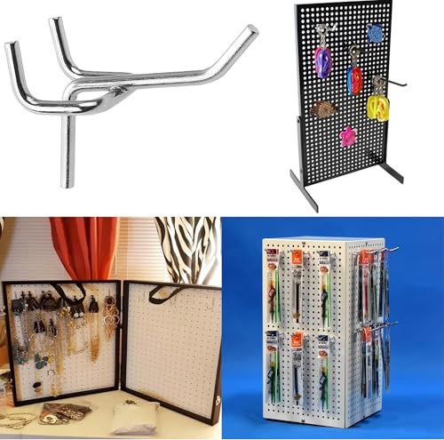 Bamboo's Grocery LoKii 60 Pack 2 Inch Silver Pegboard Hooks, 1/4" Heavy Duty Peg Board Shelving Hooks Organizer Accessories, Peg Board Tool Hangers - size: 2 Inch 60 Pack