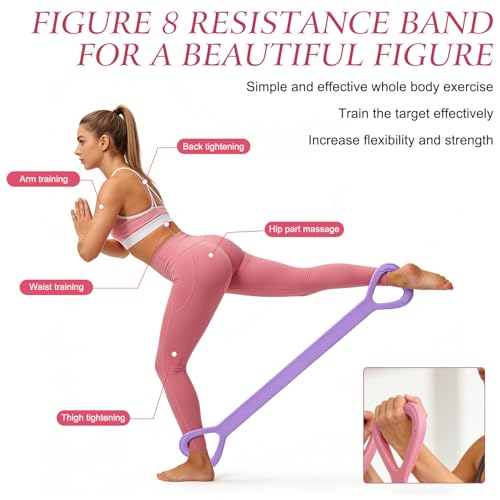 3PCS Figure 8 Resistance Bands with Handles | Arm Resistance Bands, For Arm Back Shoulder Training, Elastic Ropes, For Yoga Pilates