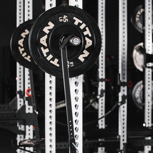 Titan Fitness Eccentric Hooks, Fully Adjustable 20" - 35" Steel Hook Barbell Attachment, Overload Lifting for Explosiveness, Fits Olympic-Sized Weight Plates, Weight Releasers - style: Hook Extensions