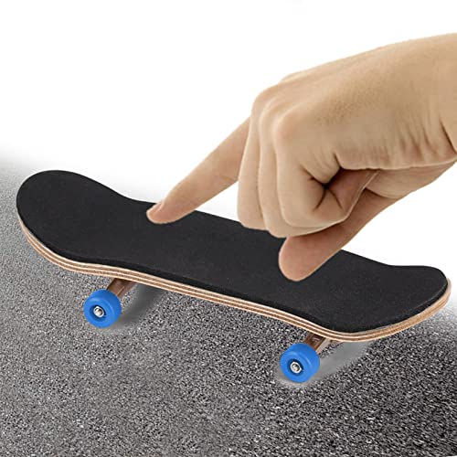 Gavigain 1Pc Wooden Fingerboard Maple Wooden Alloy Fingerboard Finger Skateboards with Box Reduce Pressure Kids Gifts(Dark Blue)