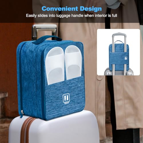 Large Shoe Bags for Travel, Holds 3 Pairs, Blue - color: Blue