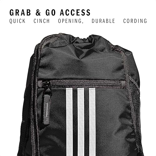 adidas Alliance Sackpack – Drawstring Backpack for Sports, Small Gym Bag, Black/2, OSFA - color: Black/2