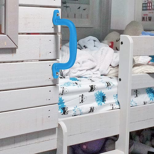 Dolibest 8-Pack Safety Handles for Swing Sets & Playsets - Monkey Bars with Anti-Skid Grip with Finger Indentations, Plastic Grab Handles, Easy Mounting for Climbing Frames, Playhouses, Treehouses - color: Blue-8pcs