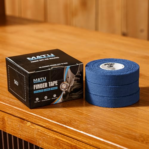 Jiu Jitsu Tape - Strong Athletic Finger Tape, 1/2" x 32.8' - Protect Fingers and Toes in MMA, Judo, Wrestling, Martial Arts, Rock Climbing - color: C: Blue