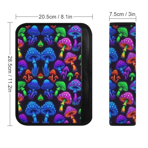Universal Soft and Comfortable Seat Belt Cover for Adults and Children, Most Cars, 2 Pack Trippy Mushrooms Seat Belt Covers Cushion Neck and Shoulder Support - color: Pattern 775