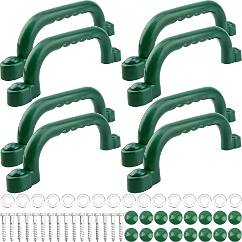 8 Pieces Playground Safety Handles Swing Set Handles Playset Grab Handle for Kids Boys Girls Outdoor Play House Frame Accessories - color: Green