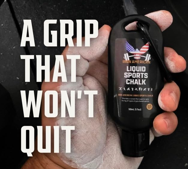 IRON AMERICAN Liquid Chalk - No-Mess Long-Lasting Grip Chalk for Weightlifting, Gymnastics, Rock Climbing, and Fitness Training - Advanced Hand Chalk for Gym - size: 2-PACK (50 mL)