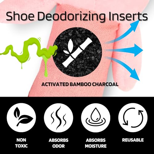 Shoe Deodorizing Bamboo Charcoal Inserts for sizes toddler to adult.
