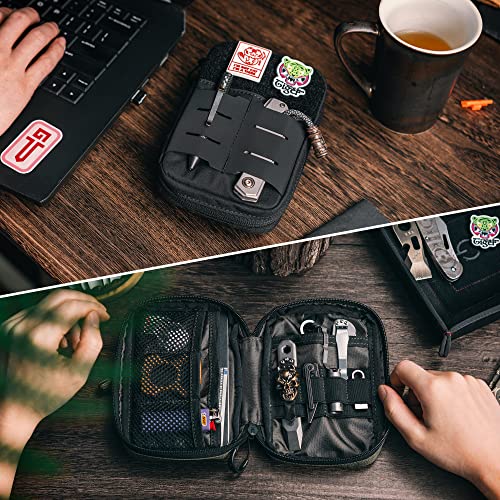 TACTICAL GEEK Block E2.0 EDC Compact Waist Pocket Pouch, Multi-Purpose Molle EDC Pouch Gadget Organizer, Multi-Purpose Molle Tool Pouch for Multitools, Nylon Daily Utility Tool Organizer Bag Black - color: Black