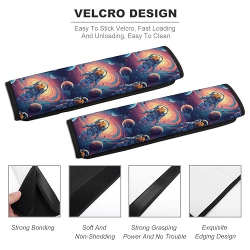 Universal Soft and Comfortable Seat Belt Shoulder Pad for Adult Use, Most Cars, 1 Pair Capybara Astronaut Harness Pads Strap Anti-Slip Pad - color: Pattern 763
