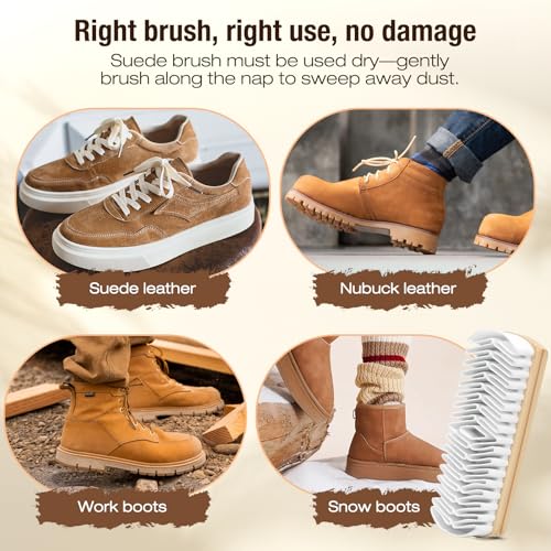 3Pcs Shoe Brush, 2026 Version Suede Eraser, Premium Shoe Polish Brush, Long-Lasting Shoe Cleaning Brush, Horsehair Shoe Brush Shine Kit for Cleaning and Polishing (3PCS) - size: 3PCS