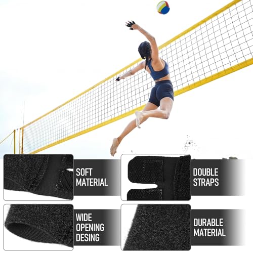 Thenshop 10 Pack Finger Sleeves Protectors Adjustable Sport Buddy Straps Elastic Volleyball Thumb Splints Brace Elastic Finger Sleeves for Sport Volleyball Basketball Handball Relieving Pain